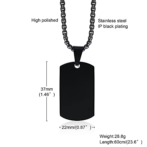 Vnox Personalized Photo Text Cremation Urn Necklace For Ashes Holder Dog Tag Pendant Memorial Keepsake Jewelry For Men Women,Black #TOP6