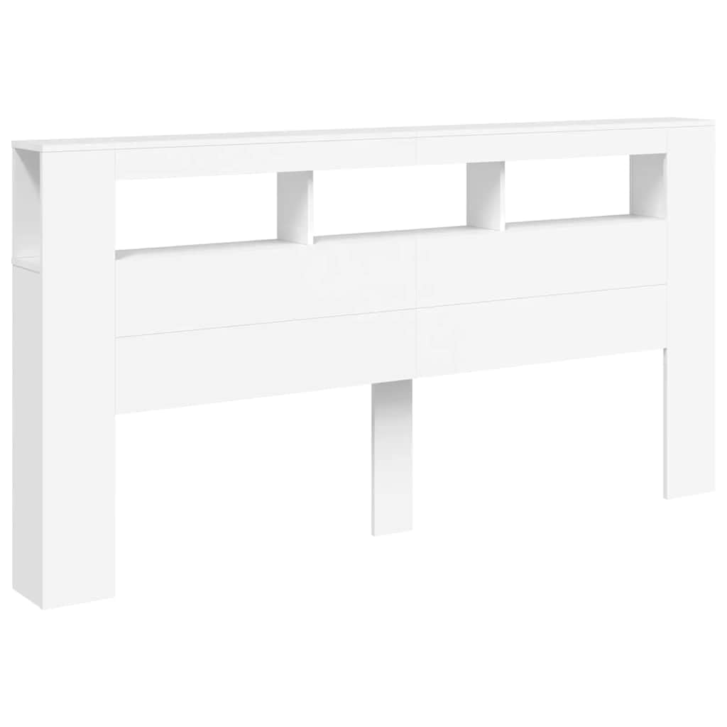 vidaXL LED Headboard White 200x18,5x103,5 cm Engineered Wood — image 1