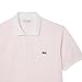 Lacoste Men's Classic Fit L.12.12 Striped Petit Piqué Polo Shirt, White & Flamingo, X-Large