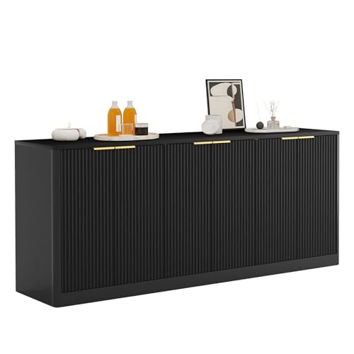 LKTART Sideboard Buffet Cabinet with Storage, 67" Fluted Storage Cabinet