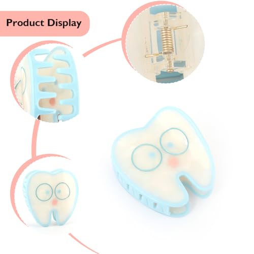 Novelty Acetate Tooth Hair Claw Clip, Cute Heart-Shaped Design