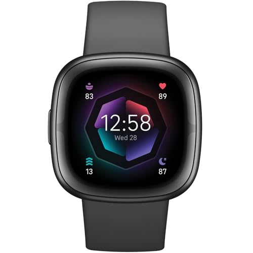 Fitbit Sense 2 Advanced Health and Fitness Smartwatch with Tools to Manage Stress and Sleep, ECG App, SpO2, 24/7 Heart Rate and GPS, Shadow Grey/Graphite, One Size (S & L Bands Included) - Image 3