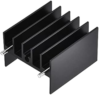 sourcing map 25mm x 23mm x 16mm TO-220 Aluminum Heatsink for Cooling MOSFET Transistor Diodes with 2 Support Pin Black 20pcs