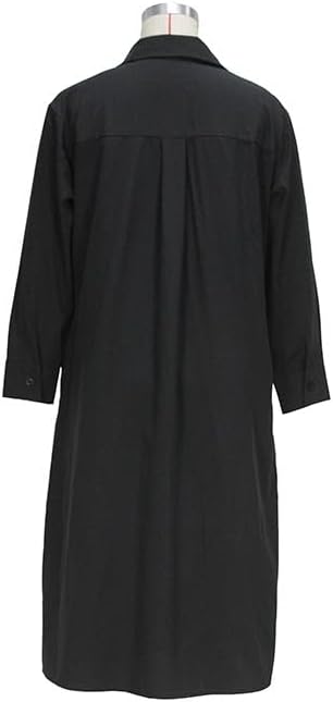 BDAILKA Women's Shirt Dress Casual Midi Dress Button Down V Neck Fit A-Line Shirt Dresses - Image 4