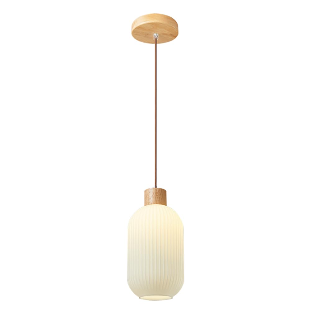 KBUUKYYXouy Nordic Minimalist Pendant Lamp, 16.1 Inch Single Head Chandelier, E26 Light Source White Glass, Bedroom Living Room Balcony Decoration Fixtures