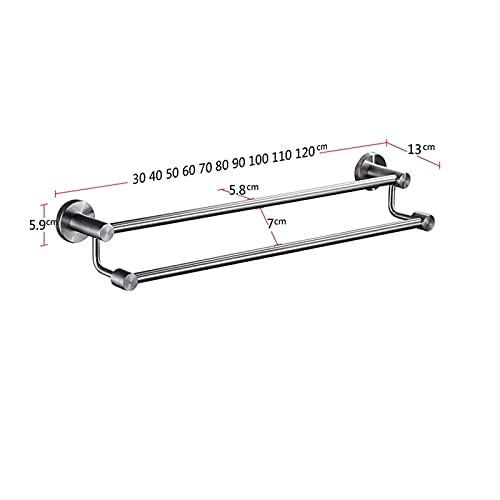 Double serviette à serviette étagère murale en acier brossé avec rangement