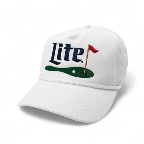 American Needle Officially Licensed Miller LITE Golf Hat Embroidered Rope Cap Snapback White/Navy Authentic New