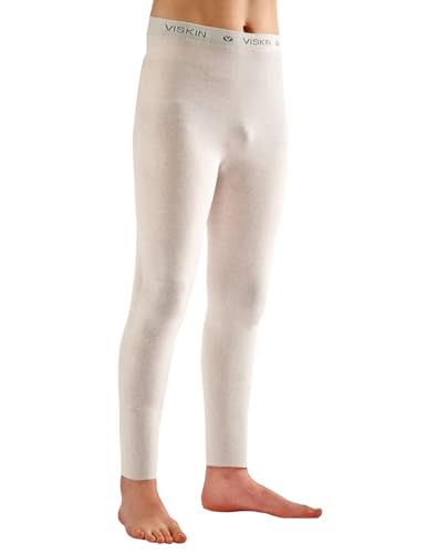 Viskin Kids Seamless Leggings with Cooling Viscose Fiber - Gentle Under Layer Pants for Boys and Girls - Moisture Managing - Skin-Friendly Comfort - 11-14 Years (Ecru)4