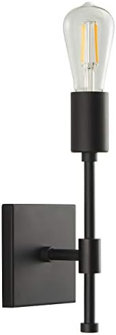 Linea di Liara Berbella Matte Black Wall Sconce Light Fixture Modern Sconce Wall Lighting Bathroom Wall Sconces Hallway Light Fixtures Wall Lamp for Bedroom, LED Bulb Included, UL