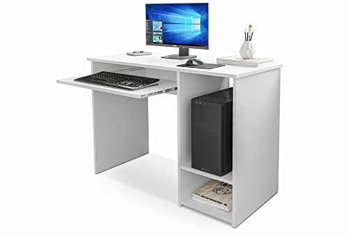 Mesa para Computador Inglaterra com Suporte para Teclado Branco