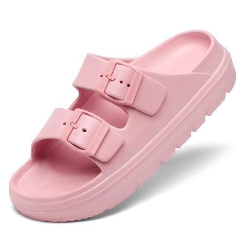 Image of TIKVAW Women's Platform & Wedge Sandals with Arch Support for Woman Slides Comfort Lightweight Outdoor Slippers Ultra Cushion