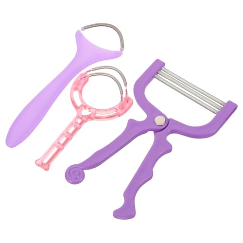 HOMSFOU Depiladora Facial Manual 3 Piezas Resorte para Mujer, Eliminador de Vello en Rostro y Labio Superior, Tamaño Compacto, Apta para Todo Tipo de Piel, Uso Diario y Color Aleatorio