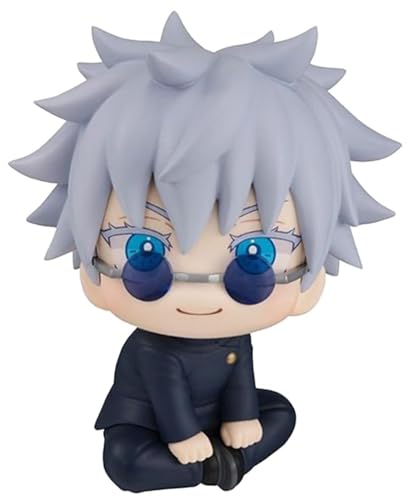 Image of Anime Cartoon Character Q Posket Jujutsu Kaisen Gojo Action Figure Height -10cm Multicolour PVC | Gojo Glare Sitting Chubby (Gojo - Large)