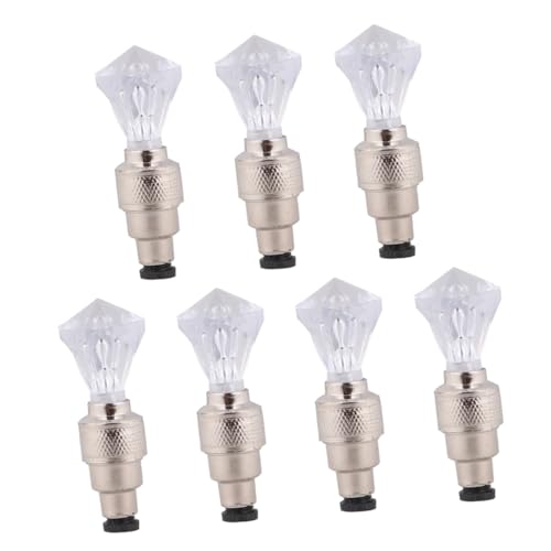 BESPORTBLE 7pcs Valve Light Bike LED Tire Lights Valve Caps Light Tire Caps Valve Cap Lights Cycle Lights LED Valve Stem Caps Road Hub Rear Light Bicycle Light Cores with LED Light White