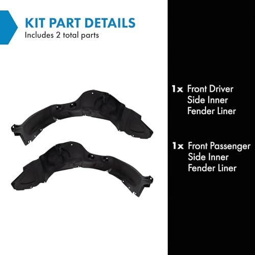 Image of TRQ Front Inner Fender Liner Set Compatible with 2012-2013 Kia Optima KI1248123 KI1249123