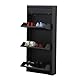 Alveon Schuhschrank Schmal Schuhregal Metall Schuhkipper mit Magnet Klappen Schuhablage Montiert und Wandmontage (Anthrazit, 3 Plus Klappen)