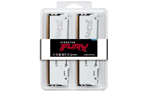 Image of Kingston FURY Beast White RGB 32GB (2x16GB) 6000MT /s DDR5 CL36 DIMM Desktop Gaming Memory Set of 2 AMD EXPO /Intel XMP - KF560C36BWE2AK2-32