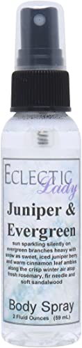 Eclectic Lady Juniper and Evergreen Body Spray, Double Strength, 16 ounces, Body Mist for Women with Clean, Light & Gentle Fragrance, Cologne with Soft, Subtle Aroma For Daily Use