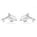 Boma Jewelry Sterling Silver Origami Dolphin Stud Earrings