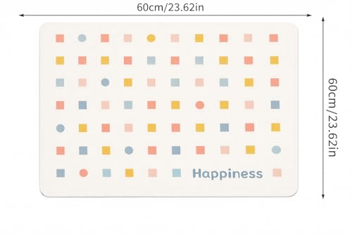 Image of Homecloud Non-Slip Washing Machine Mat - Durable Waterproof Protective Cover for Washer & Dryer, Dust-Resistant Mat Ideal for Laundry Room & Kitchen Appliances | 60x60cm (Happiness Cream)