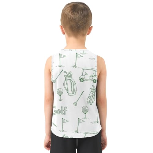 J JOYSAY Cartoon Golf Sign Boys Tank Top Sleeveless Muscle Shirts Quick Dry Sport Workout Active Kids T-Shirts 3-15T3