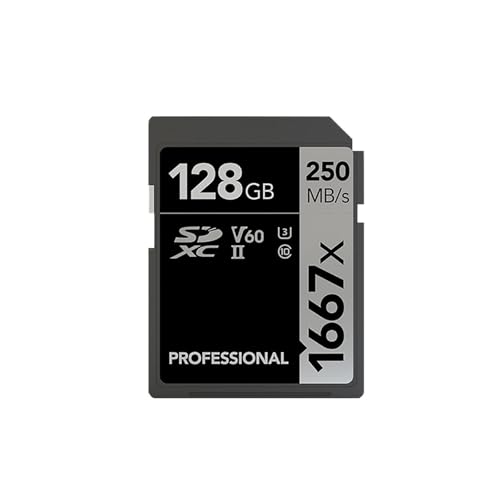 �v���t�F�b�V���i�� 64 �M�K�o�C�g 128 256 SD �J�[�h 1667x �������J�[�h 250 ���K�o�C�g/�b�t���b�V���J�[�h SDXC U3 V60 UHS-II �J�����p(128GB)