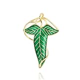 RLHRNDE Elven Tree Leaf Enamel Brooch for Women Men Mystery Keepsake Leaf Pin Luck Elven Cloak Leaf Clasp Costume Accessory Cosplay Jewelry (Green Gold)