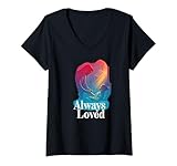 Damen Weg nach Emmaus: Andachtsvolle christliche Kunst Jesus tröstet T-Shirt mit V-Ausschnitt