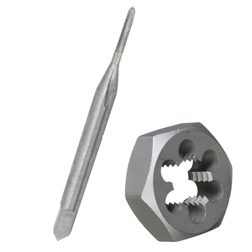 Image of Drill America m2.5 X .45 Tap and Die Kit, HSS Plug Tap and Carbon Hex Die, POUT Series
