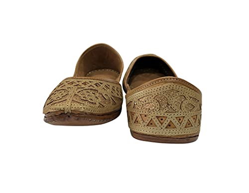 Stop n Style Gold Punjabi Jutti for Womens Pakistani Khussa Shoes Handmade4