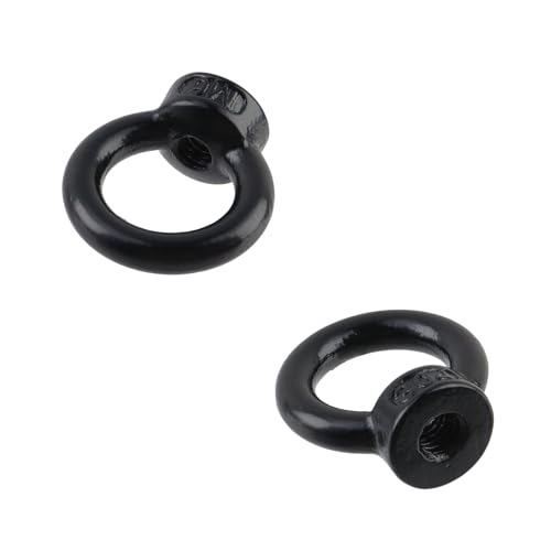 Image of M6 Eye Nut,Ring Eye Bolt Threaded Nuts,304 Stainless Steel,Black,6Pcs