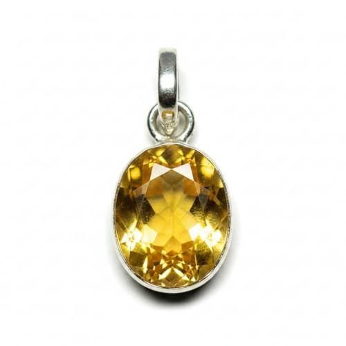 Pendentif saphir jaune naturel et argent 925 sterling pour homme