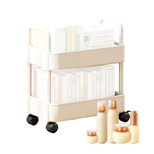 Utilitario con Ruedas Pequeño - Organizador De Almacenamiento Móvil De 2 Niveles De 37 Cm De Altura, Estante Deslizable | Debajo del Organizador del Fregadero sobre Las Ruedas para El Cuarto De
