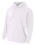 A4 Youth Tech Fleece Hoodie, White, Medium