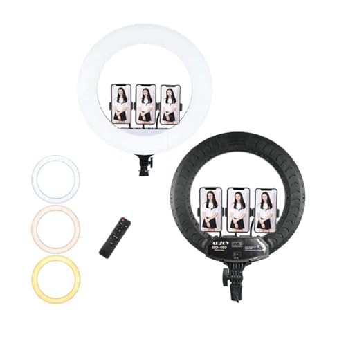 Image of GIFTMAX 18 Inch LED Ring Light BD 460 | 2 Color Modes & Dimmable Brightness | Remote Control | for YouTube, Makeup, Vlogging, Video Shoot, Live Streaming | Compatible with iPhone & Android
