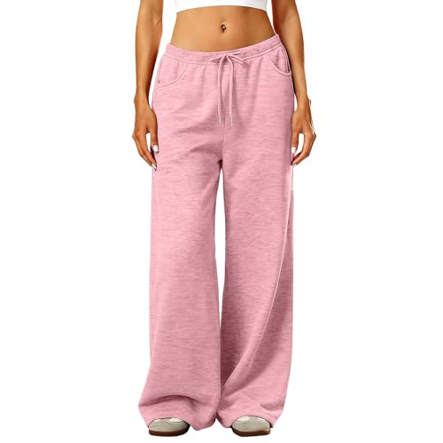 Cowyams Pantalones de chándal para mujer, holgados, para el tiempo libre, con cordón, pantalones de chándal de pierna ancha, pantalones de entrenamiento, pantalones de yoga, pantalones holgados