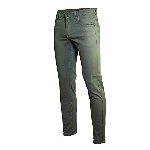 Minimal Apparel Men's Trendy Skinny Slim Fit Jeans, Olive2