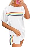 Womens 2 Piece Short Sets Summer Outfits Rainbow Stripes Shirts 2025 Two Piece Lounge Set Matching Shorts