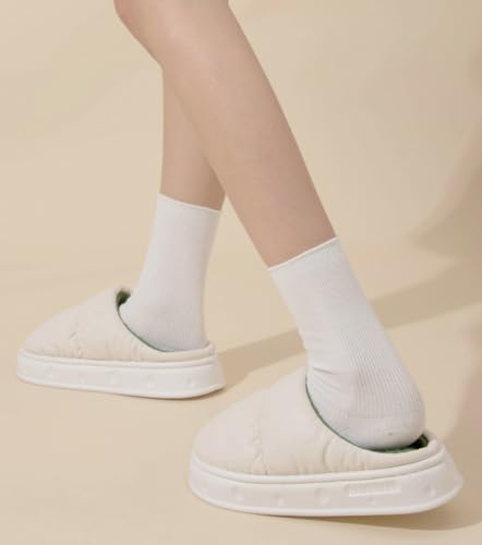 Pocadri Women's Cozy Winter Slippers for Men Warm Soft Non-Slip House Shoes Plush Lining Down Cotton Waterproof Slipper Indoor Outdoor4
