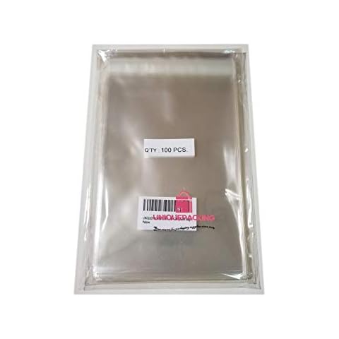 UNIQUEPACKING 100 Pcs 5 7/16 x 7 1/4 Clear A7+ Card Resealable Cello / Cellophane Bags Good for 5x7 Card Item (Fits A7, 5x7 Card with Envelope) Cover