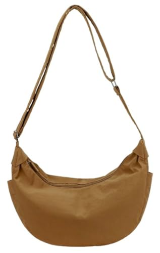 Lightweight Nylon Crescent Bag for Women Large Shoulder Crossbody Bag Waterproof Dumpling Satchel Purse Causal Tote Bag