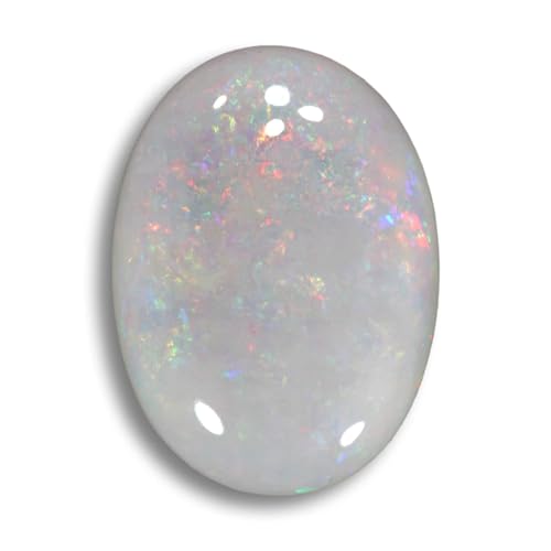 Pierre précieuse ovale de 4,25 Ratti blanche astrologique australienne de 3,90 cts