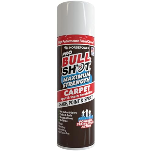 Bull Shot MAX Strength Carpet Spot & Stain Remover, AS-SEEN-ON-TV, Made In US, Just Point & Spray...