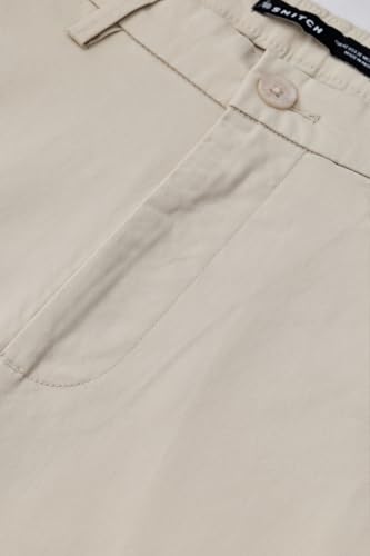 Image of SNITCH Men Casual Wear Chinos | Baggy Fit Wide-Leg Solid Trousers | Stretchable Cotton Blend Pants for Summer Outings