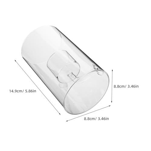 POPETPOP Hurricane Glass Candle Holder Candle Cylinder Cover Clear Candle Tube Modern Cylinder Vases Transparent Candle Shade for Pillar Candles