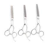 PATKAW 3個魚骨無痕剪 ステンレス製プロ用ヘアカットハサミ 点 ヘアサロンや自宅で簡単使用 散髪 毛量に どなたでも扱いやすい設計