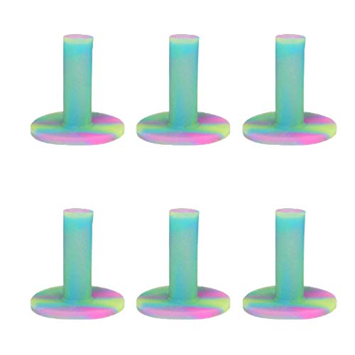 Tongina T-shirt De Borracha De Golfe De 6 Peças E Suporte De T Para Prática De Colocação De Driving