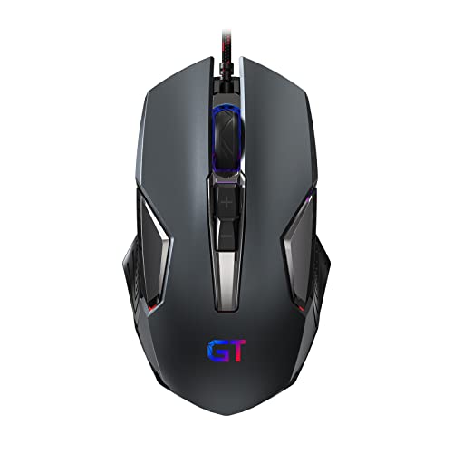 RaceGT Gaming Mouse, Wired Gaming Mouse Ergonomic Mouse Gaming 4 RGB Backlight Gamer Optical Gaming Mice with Fire Button for Computer PC Mac Laptop Desktop