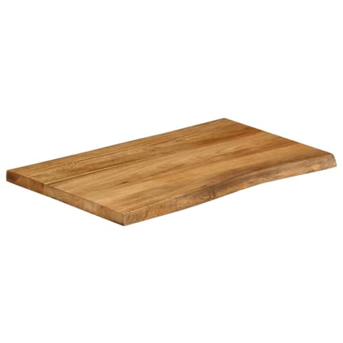 Plateau de table en bois massif de mangue 80 cm au bord d'arbre unique chargé d'histoire