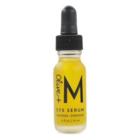 Olive + M Organic Eye Oil Serum, Under Eye Brightener, Under Eye Serum for Eye Bags, Puffy Eyes Treatment, Dark Circles Under Eye Treatment, Skin Care Essential Anti-Aging Eye Oil (0.5 fl. oz / 15 ml) Cover